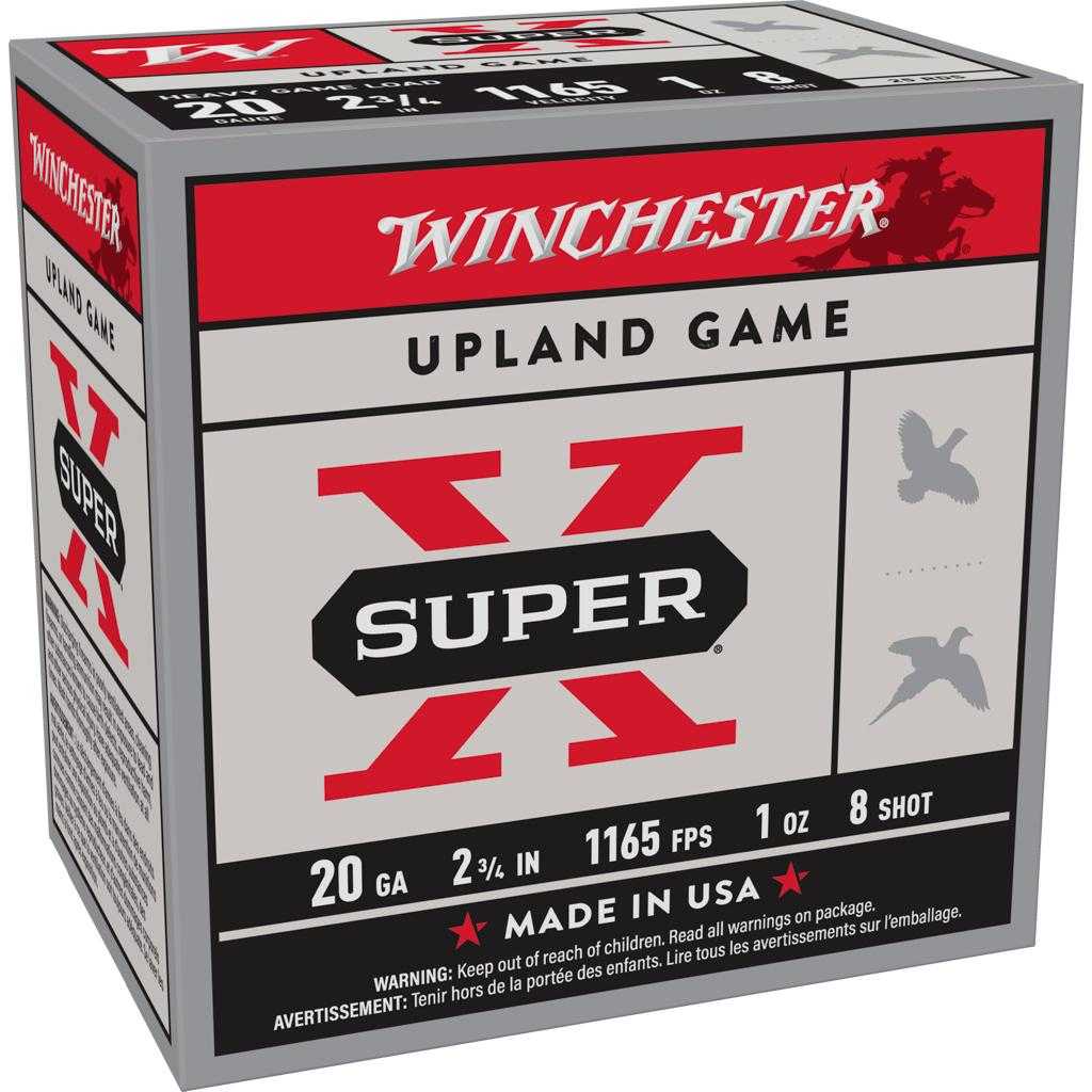 Winchester Super-X Heavy Game Shotshells 20 ga 2-3/4" 1 oz 1165 fps #8 25/ct