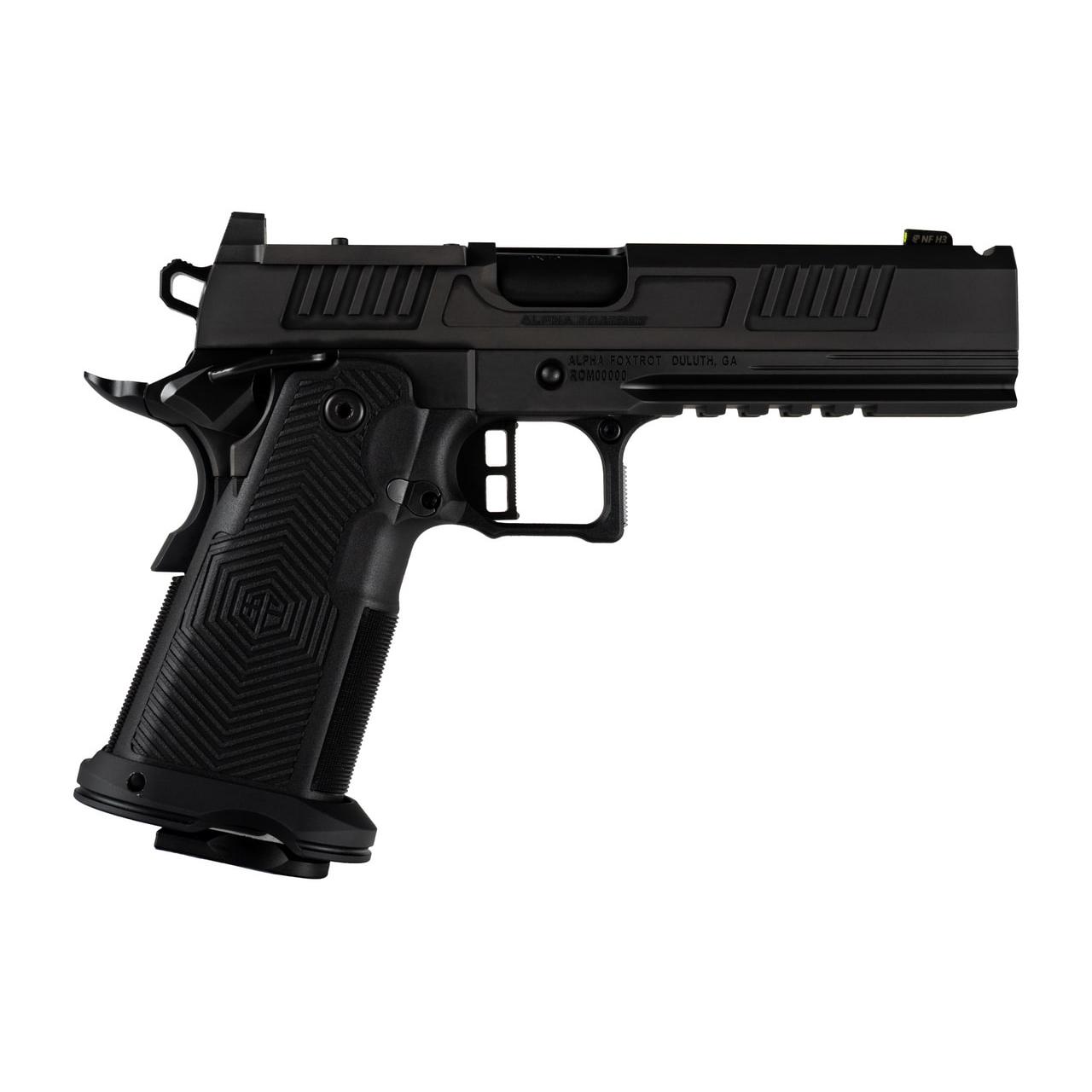 Alpha Foxtrot AF1911-Romulus MOS Adapter Handgun 9mm Luger 17(1) & 20rd(1) Magazines 5" Comp Bull Barrel DLC Black