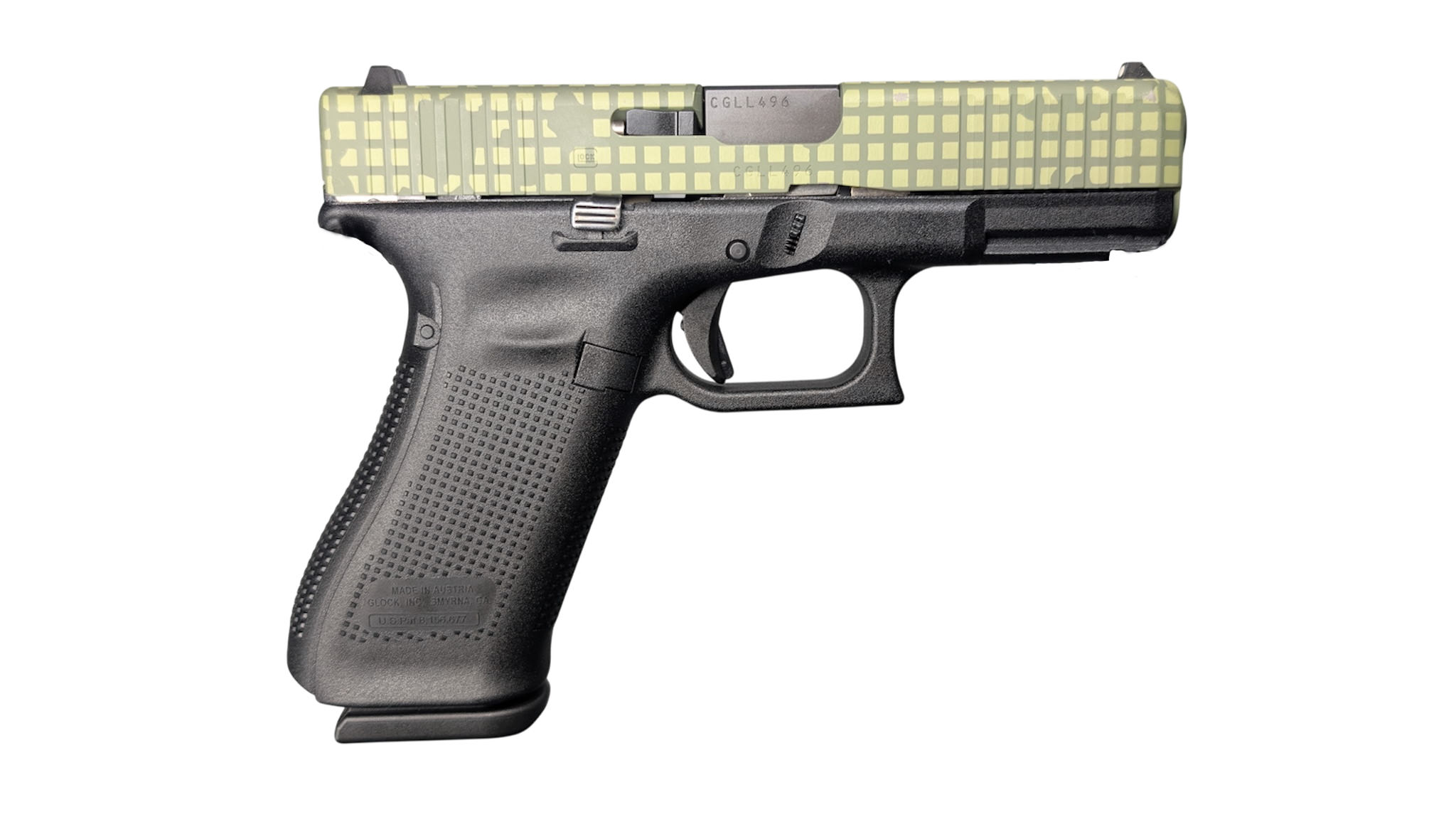 GLOCK 45 V DNC 9MM PISTOL 4" BLACK-BLK/GRN SLIDE FXD 3-17RD MAGS