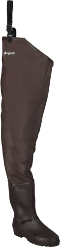 FROGG TOGGS MEN'S RANA PVC LUG - SOLE HIP WADER BROWN SIZE 12
