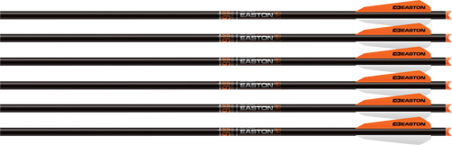 EASTON XBOW BOLT 9MM CARBON - 22" W/3" VANES HALF MOON 6-PK