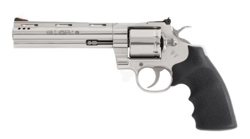 COLT GRIZZLY 357MAG 6" 6RD - POLISHED STAINLESS HOGUE GRIPS