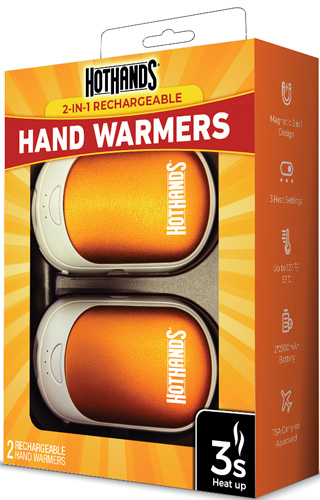 HOTHANDS 2-IN-1 RECHARGEABLE - HAND WARMERS 2 WARMERS 10 HOUR