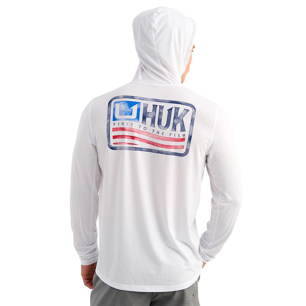 Huk Drift Long Sleeve Hoodie White L