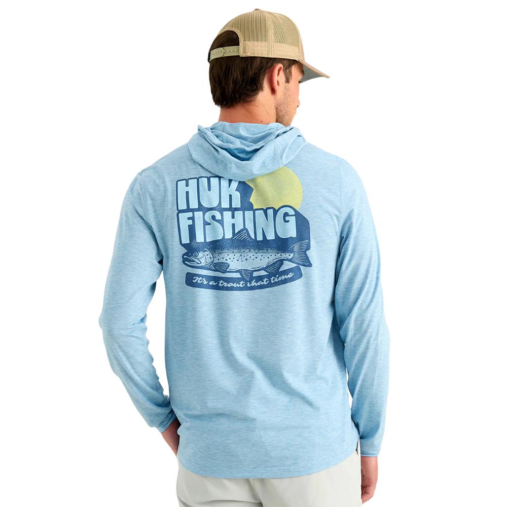 Huk Drift Long Sleeve Hoodie Shipyard Heather L
