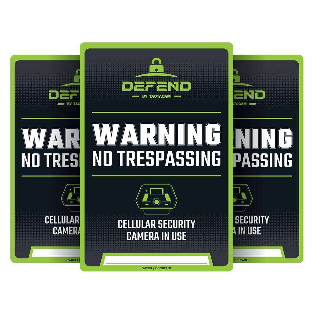 Tactacam Defend No Tresspassing Sign 3/ct
