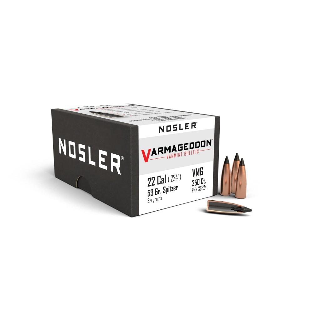 Nosler Varmageddon Rifle Bullets .22 cal .224" 53 gr FB-TIPPED 250/ct