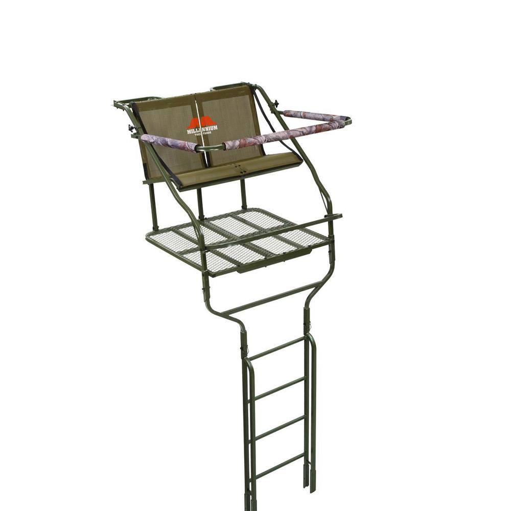 Millennium 18' Double Ladder Stand Includes Safe-Link 35' Safety Line - MOTOR FREIGHT ONLY