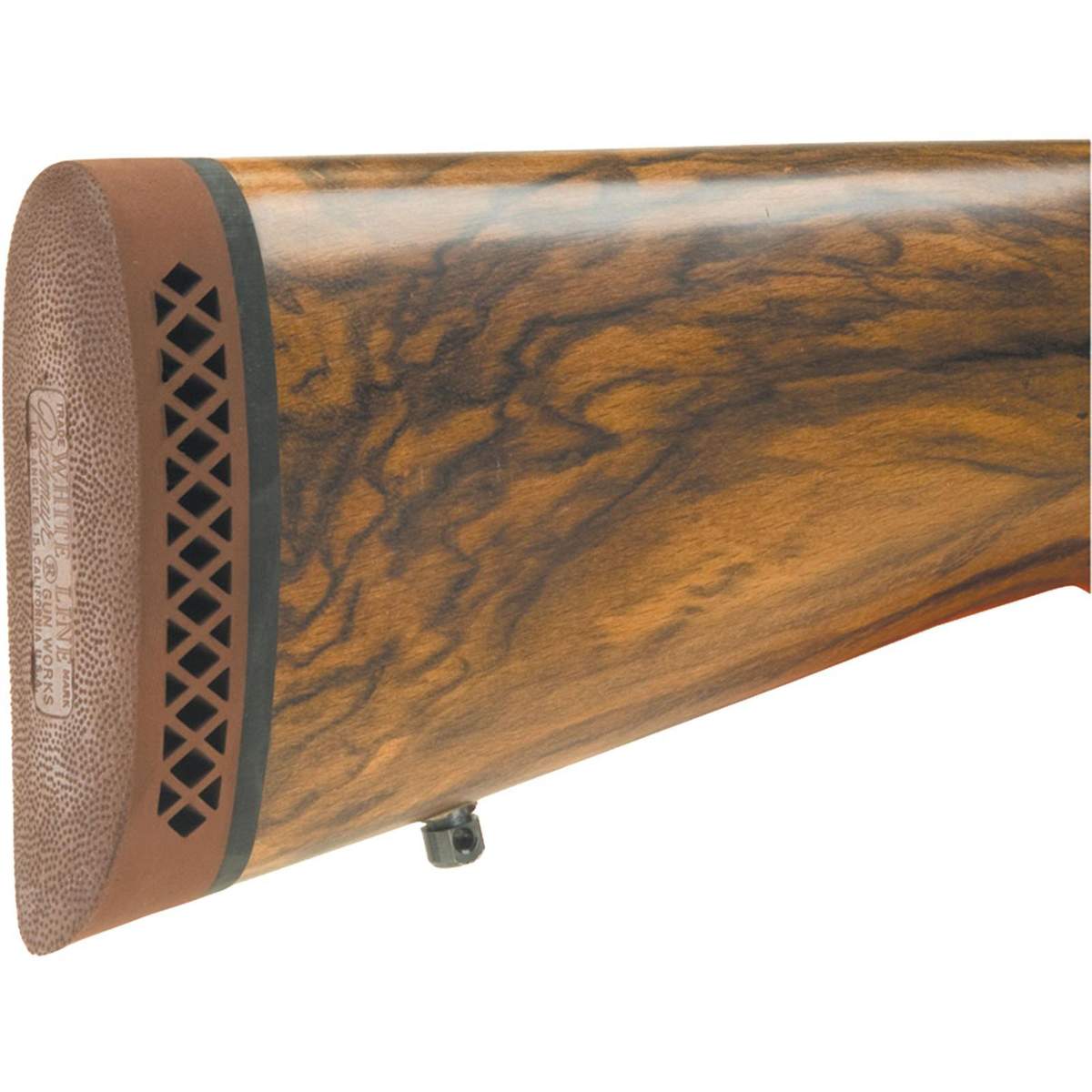 Pachmayr Deluxe Recoil Pad - Small 5.15" L x 1.80" W x 1" T Black/White Line Base