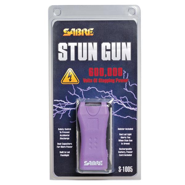 Sabre 600000 Volt Mini Stun Gun with LED - Light Purple