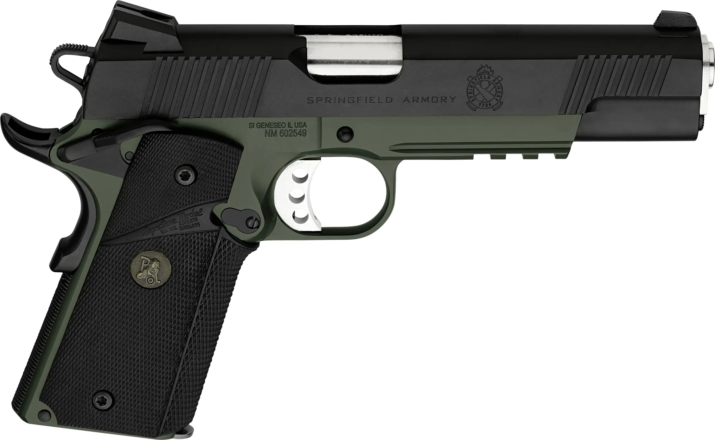 SPRINGFIELD ARMORY 1911 LOADED OPERATOR/MARINE CORP 45ACP, 5" ODG, 2-7RD