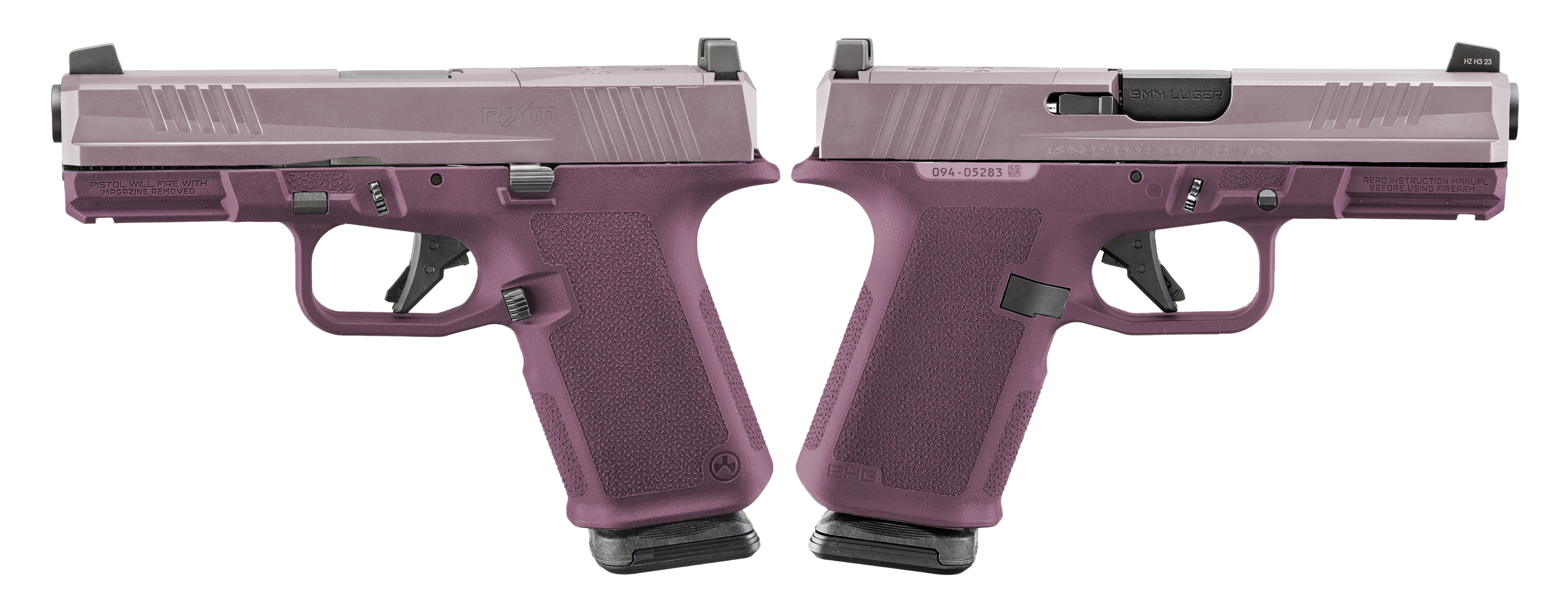 RUGER RXM 9MM PISTOL 4" BBL TWO TONE BLUSH, MAGPUL EHG, O.R. 2-15RD MAGS - ORION EXCLUSIVE