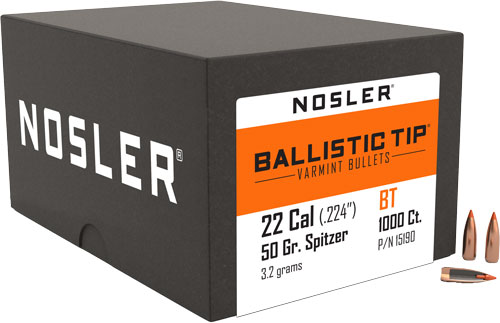 NOSLER BULLETS 22 CAL .224 - 50GR BALLISTIC TIP 1000CT - Image 2