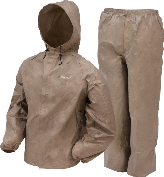 FROGG TOGGS RAIN SUIT MENS - ULTRA LITE 2 LARGE KHAKI