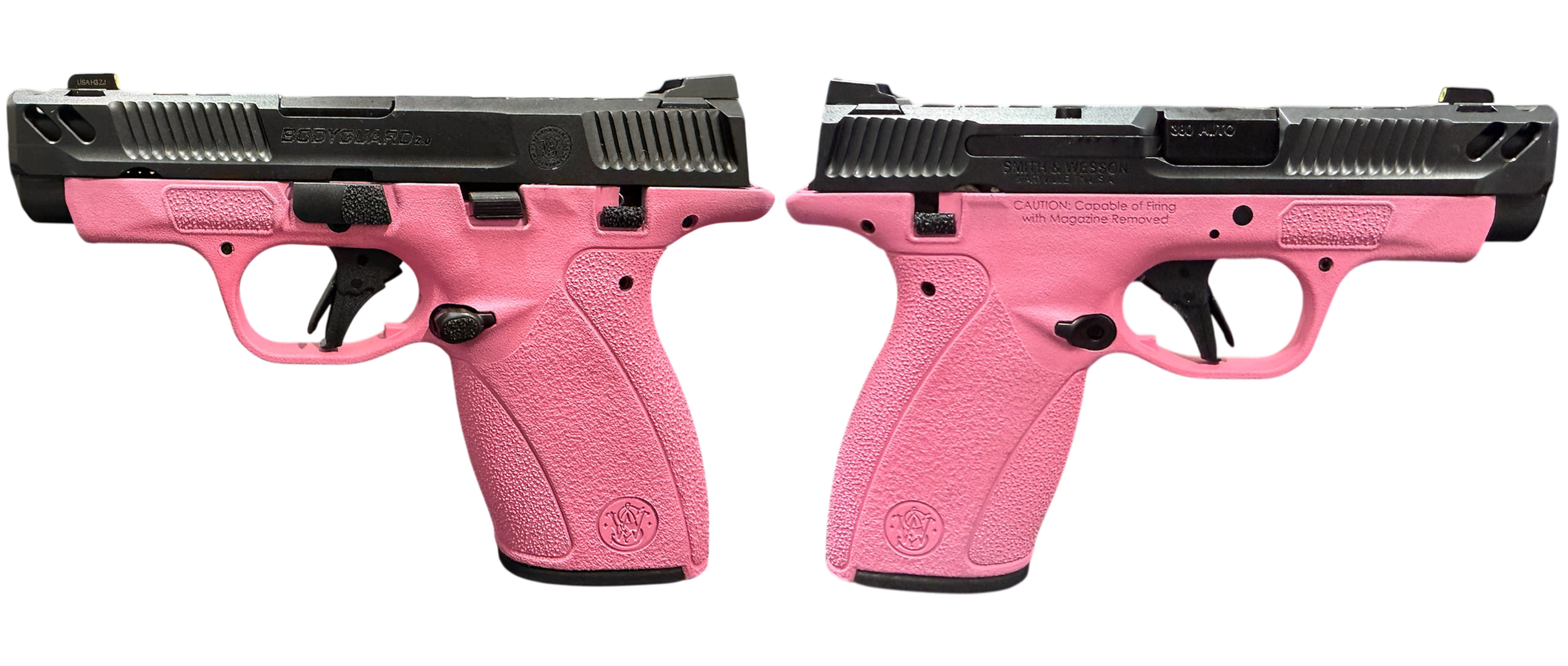 SMITH & WESSON PC BODYGUARD 2.0 CARRY COMP PINK FRAME 380ACP PISTOL 3.1" M.S  1-10RD, 1-12RD MAG