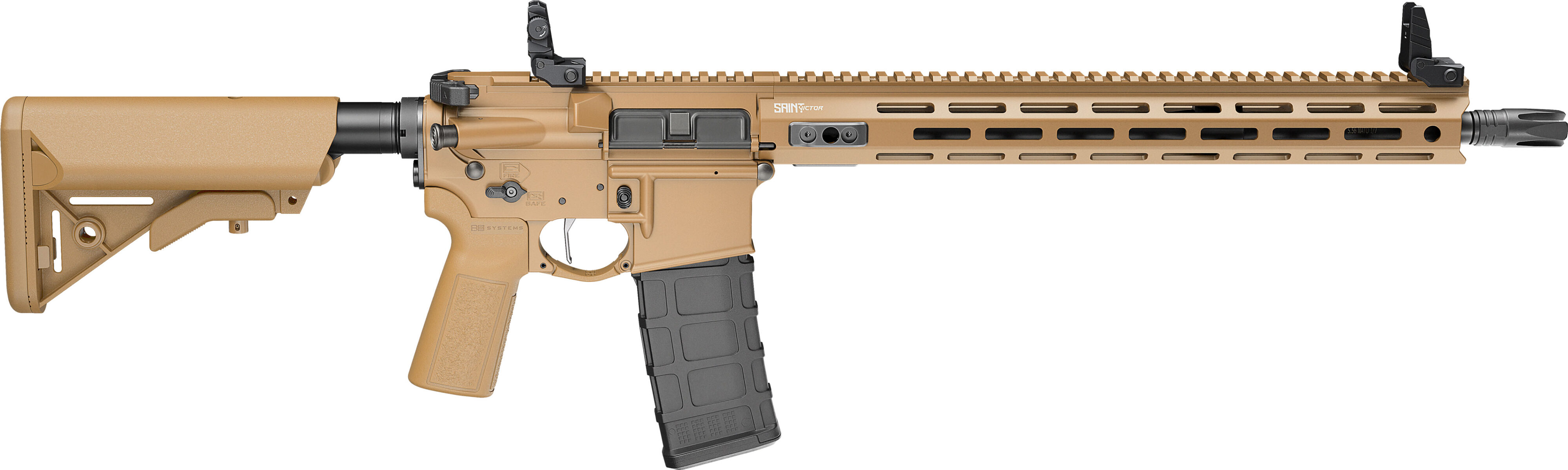 SPRINGFIELD ARMORY SAINT VICTOR V2 COYOTE BROWN 5.56 RIFLE 16" BBL, 1-30RD MAG