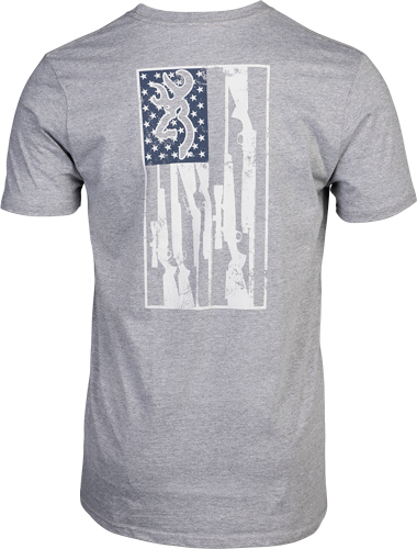 BROWNING SS T-SHIRT BROWNING - LEGACY FLAG HTHR GRAY LARGE