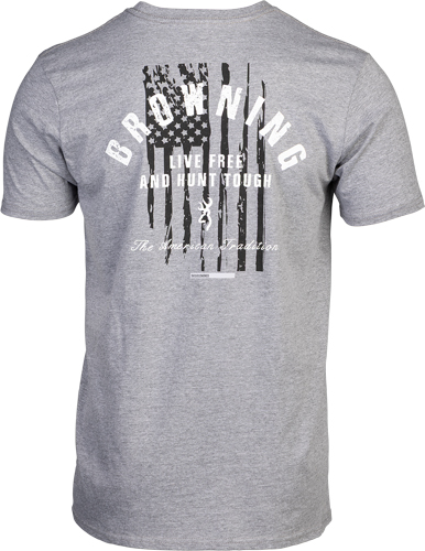 BROWNING SS T-SHIRT HUNT TOUGH - HEATHER GRAY XXLARGE