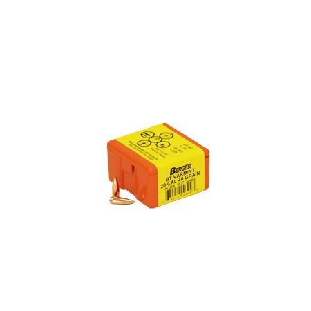 Berger Match Grade Varmint Bullets .20 cal .204" 40 gr BT Varmint 100/ct