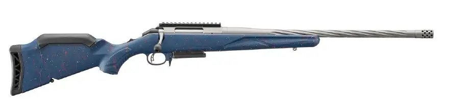 RUGER AMERICAN G2 AMERICAS 250TH 308WIN RFL RWB SPLATTER 20" SPIRAL FLUTED, GRY SPLTTR 3RD