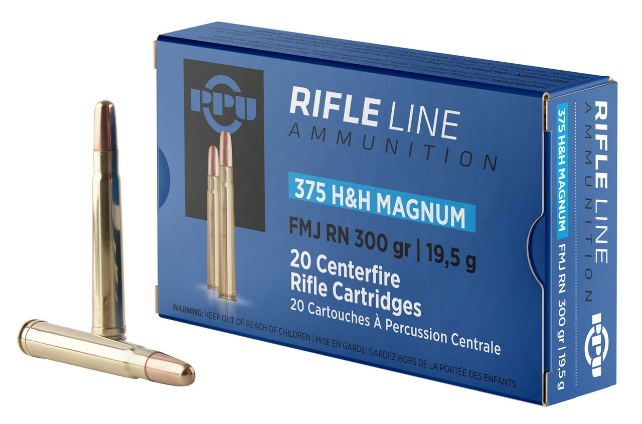 Prvi PPU 375 H&H Mag Ammunition PP375F 300 Grain Full Metal Jacket 10 Rounds