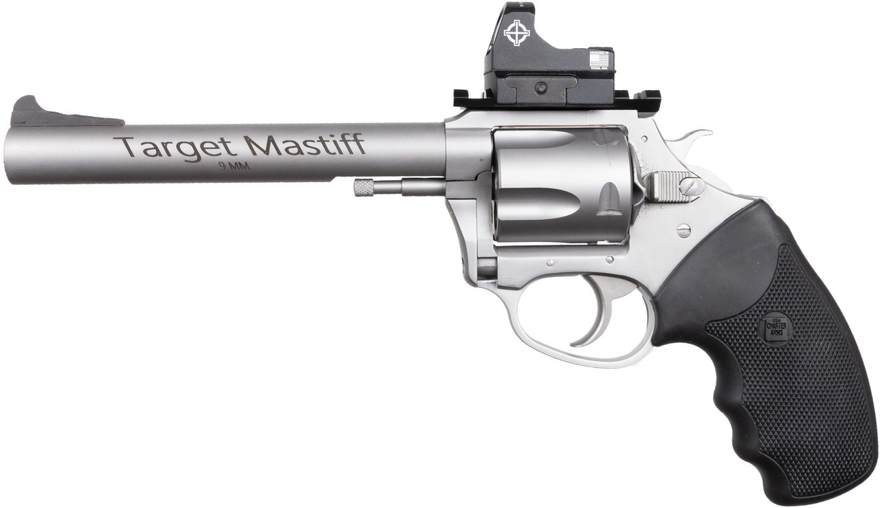Charter Arms Model 79965 9mm Target Mastiff 6" 5 Rounds Stainless W/ Sightmark Micro Optic