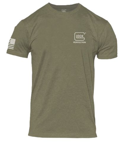 GLOCK PERFECTION FLAG TEE - SHORT SLEEVE T SHIRT 2XL GREEN