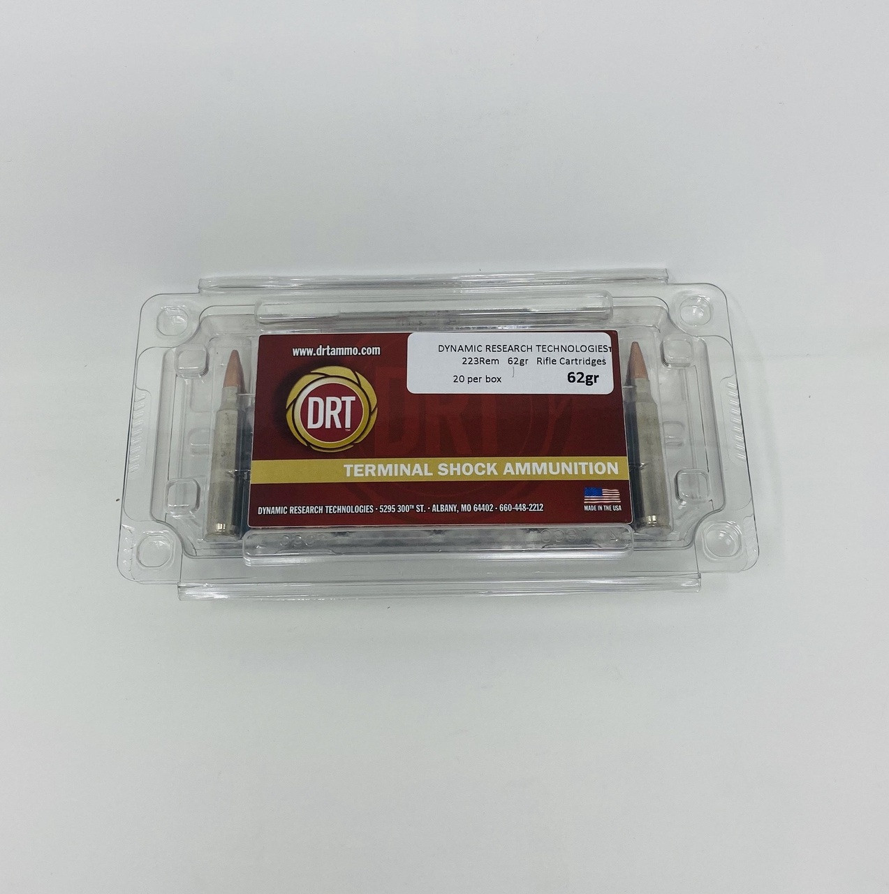 DRT 223 Rem DRT22362 62 Grain Terminal Shock Hollow Point 20 Rounds