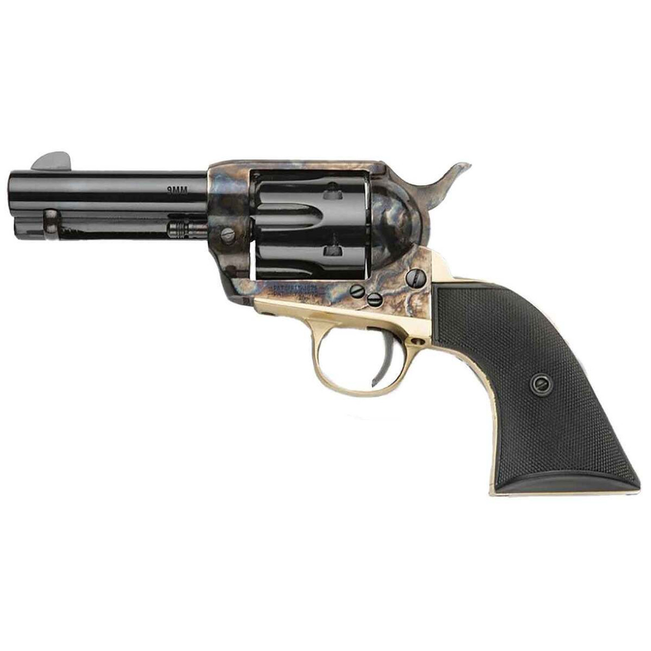 Pietta HF9CHBR312NMBP GWII Gunfighter 9mm 6 Rounds 3.5" Case Hardened/Brass/Polymer Grips