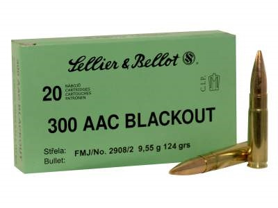 Sellier & Bellot 300 AAC Blackout Ammunition SB300BLKA 124 Grain Full Metal Jacket 20 rounds