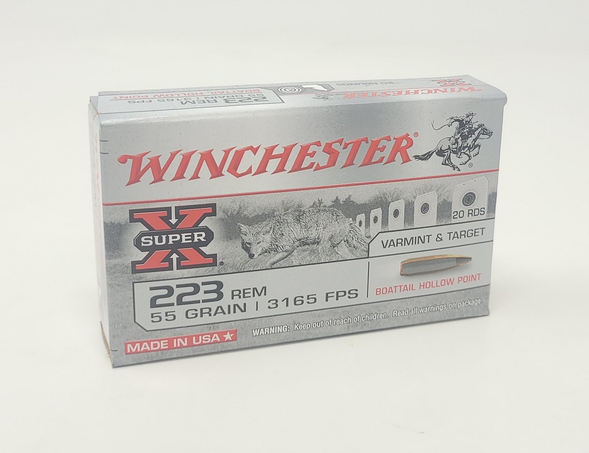 Winchester 223 Super-X Ammunition W223HP55 55 Grain Boat Tail Hollow Point 20 Rounds
