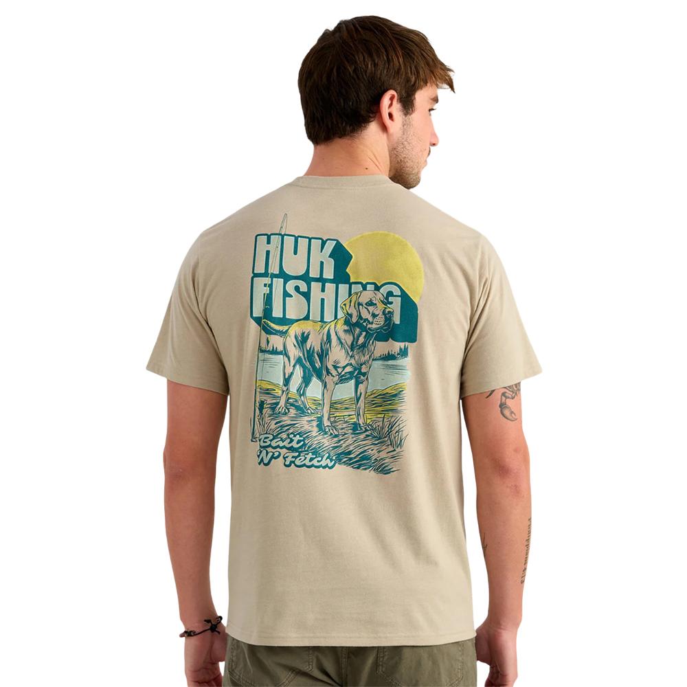 Huk Bait 'N Fetch Short Sleeve Tee River Rock Heather 2XL