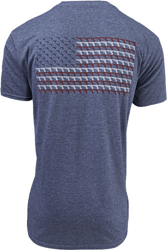 GLOCK OEM HEATHERED NAVY - PISTOL FLAG T-SHIRT LARGE