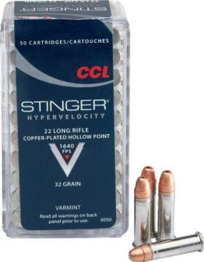CCI 22 LR Stinger Hyper Velocity CCI0050 32gr CPHP 50 rounds