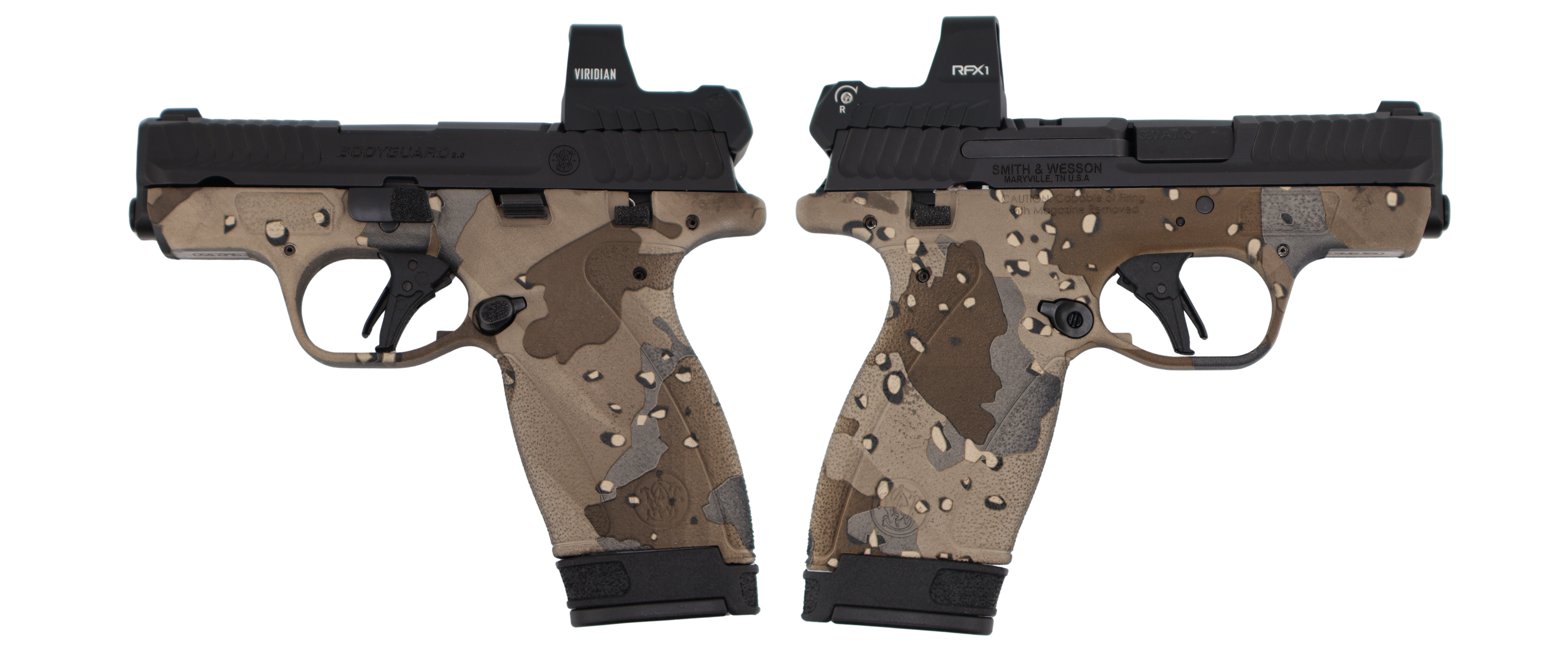 SMITH & WESSON BODYGUARD 2.0 CHOCOLATE CHIP M.S. W/ RFX1 OPTIC 380ACP PISTOL 2.75" 1-10RD 1-12RD