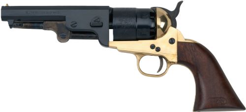 E.M.F. 1851 NAVY BRASS SHERIFF - 44 CAL 5.5" ENGRAVED BLD/WALNT