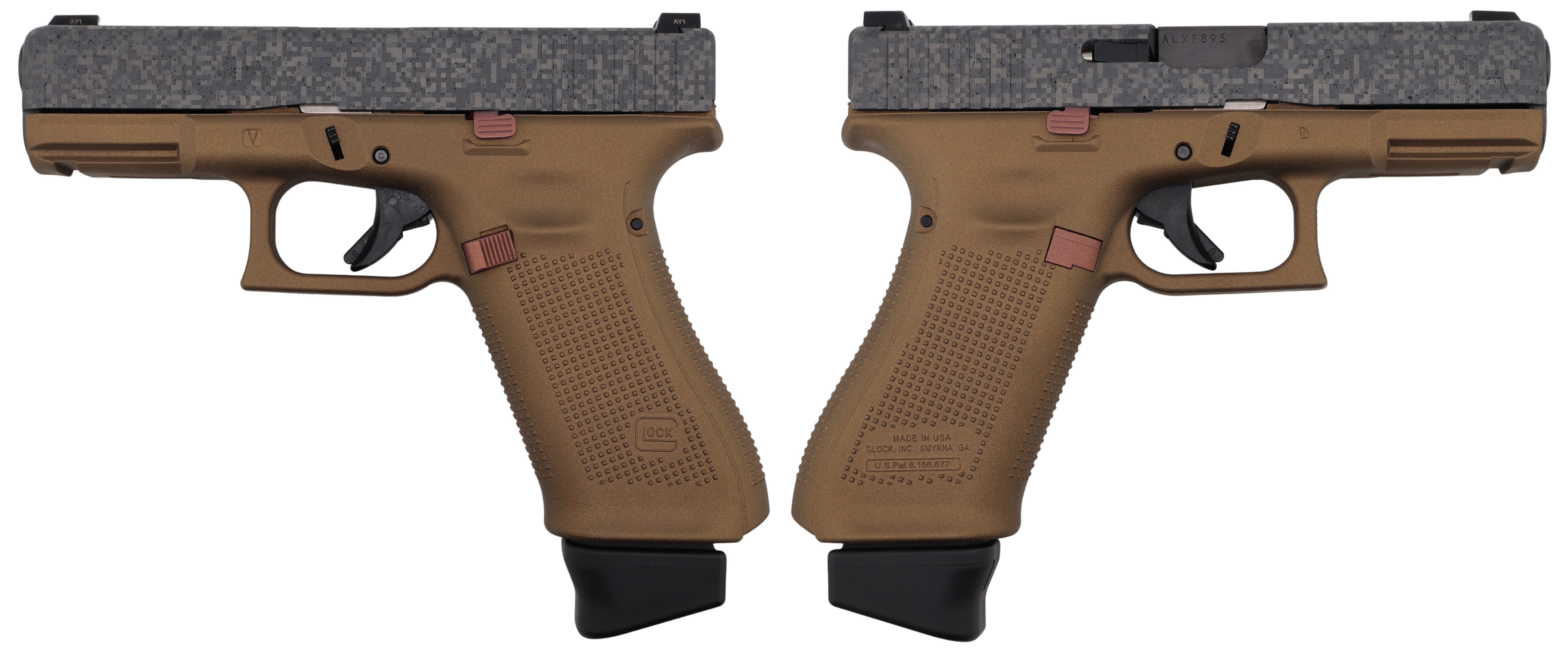 GLOCK 19X V CABEZA DE COBRE 9MM PISTOL 4" BRONZE/DIGI 1-17RD 2-19RD MAGS
