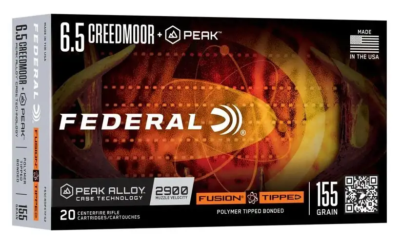 FEDERAL 6.5 CREEDMOOR+PEAK 155GR FUSION TIPPED 20 RD/BX 10 BX/CS