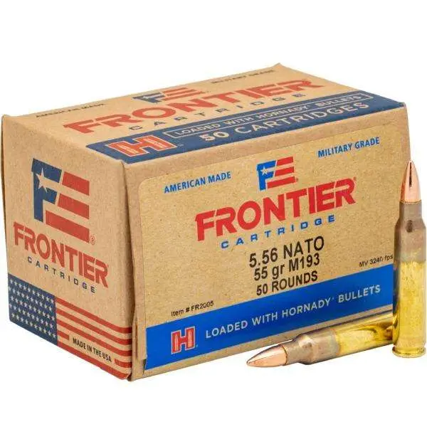 HORNADY FRONTIER 5.56 55GR FMJ 50RD BX 500RD CASE