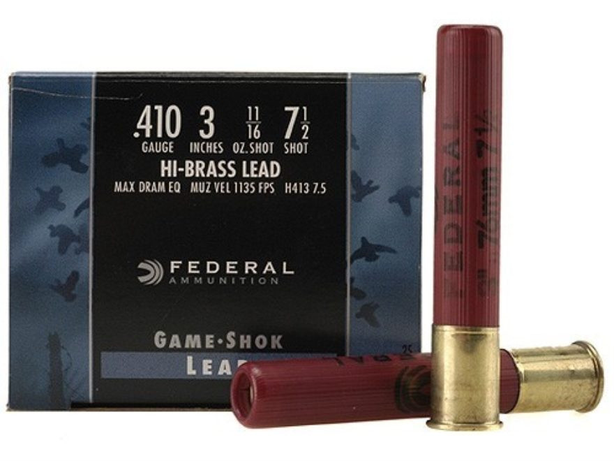 Federal 410 Bore Ammunition Game-Shok H41375 3" #7.5 Shot 11/16oz 1135fps Case of 250 Rounds - Federal Premium