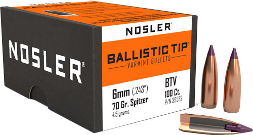 NOSLER BULLETS 6MM .243 - 70GR BALLISTIC TIP 100CT - Image 2