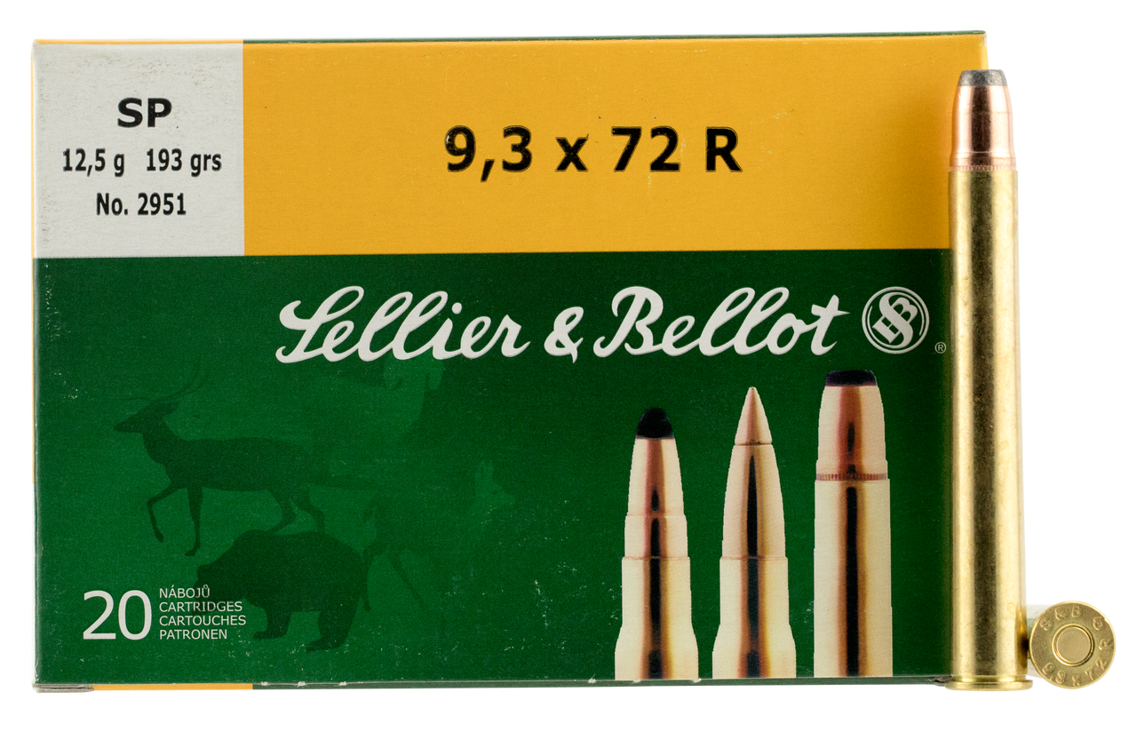 Sellier & Bellot 9.3x72R Ammunition SB9372RA 193 Grain Soft Point 20 Rounds
