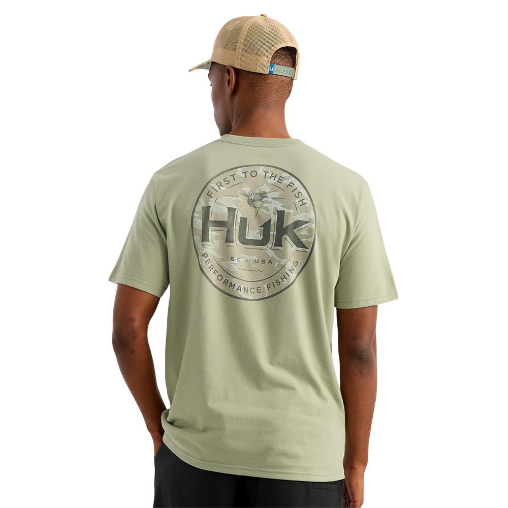 Huk Marlin Circle Short Sleeve Pocket Shirt Seagrass 2XL - Marolina DBA HUK