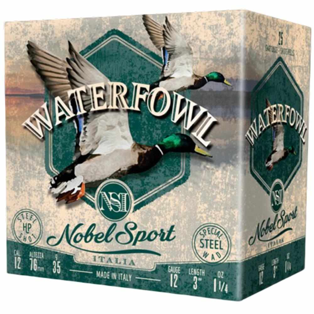 Nobel Sport Steel Waterfowl Shotshells 12 ga 3" 1-1/4 oz 1450 fps #4 250/ct Case