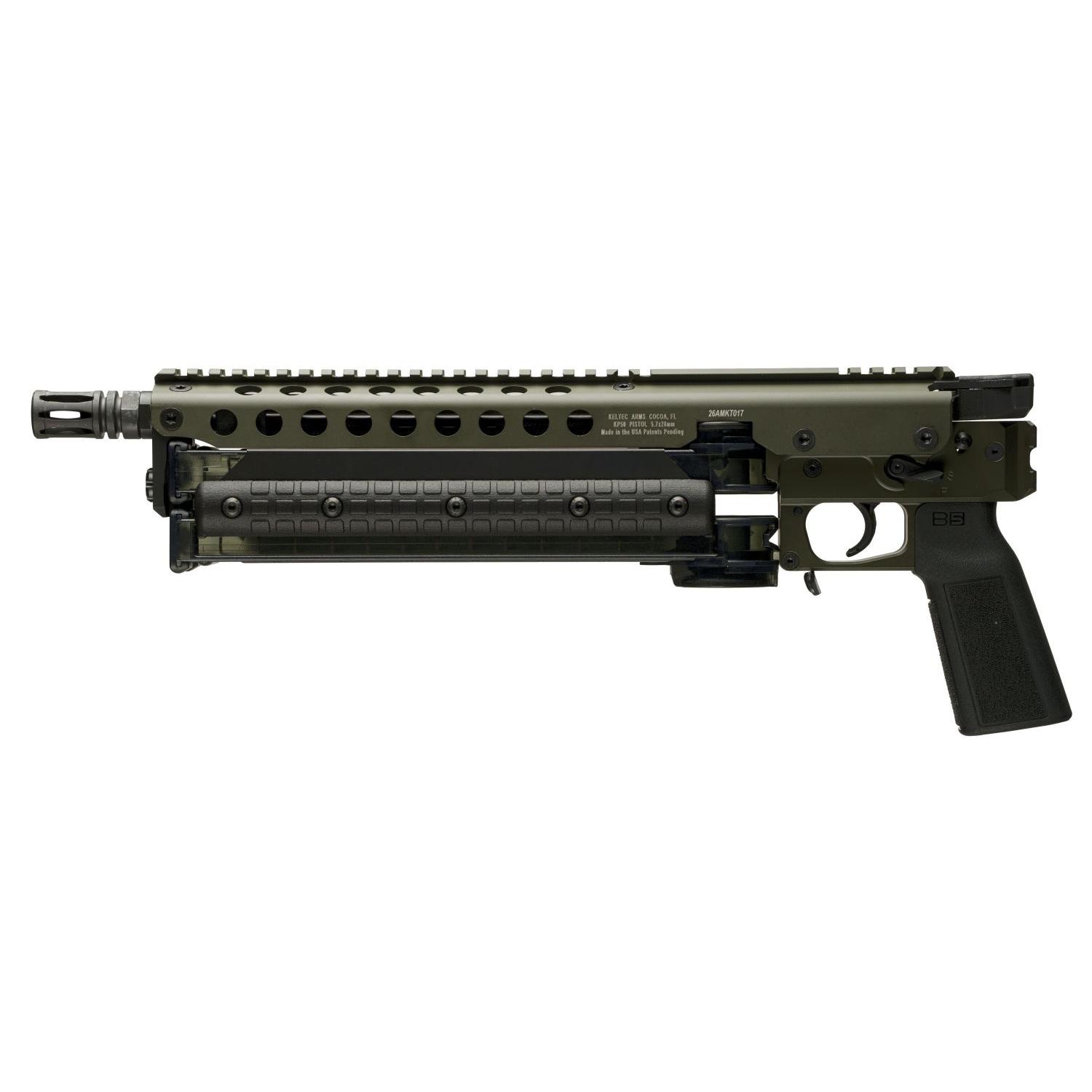 Kel-Tec KP50 Pistol 5.7x28mm 50rd Magazines(1) 9.6" Threaded Barrel OD Green